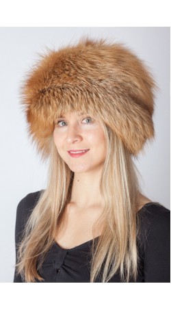Red-Golden fox fur hat